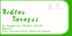 miklos korozsi business card
